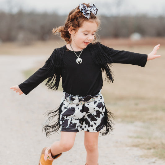 Black Fringe Top