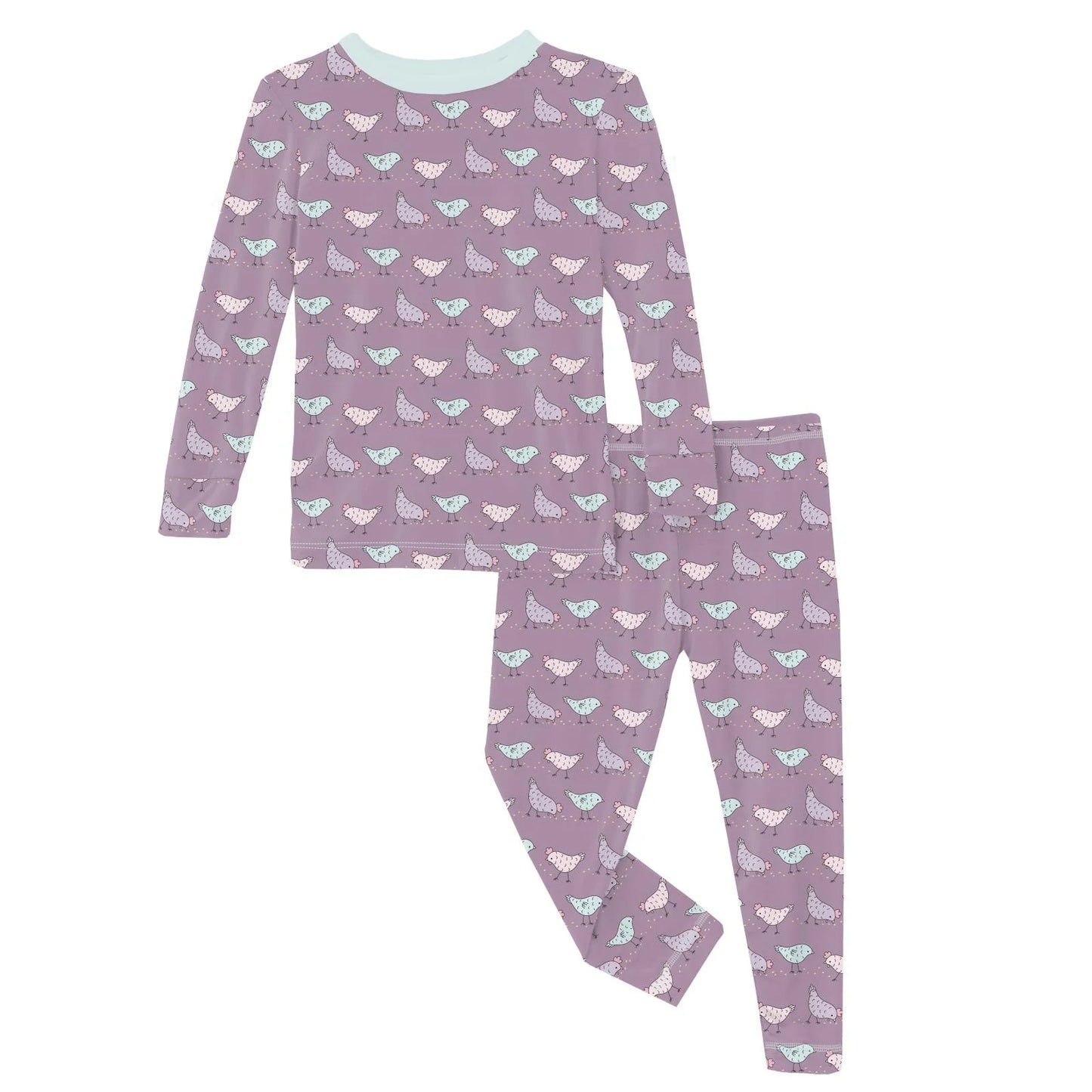 Chickens PJ Set in Lavender