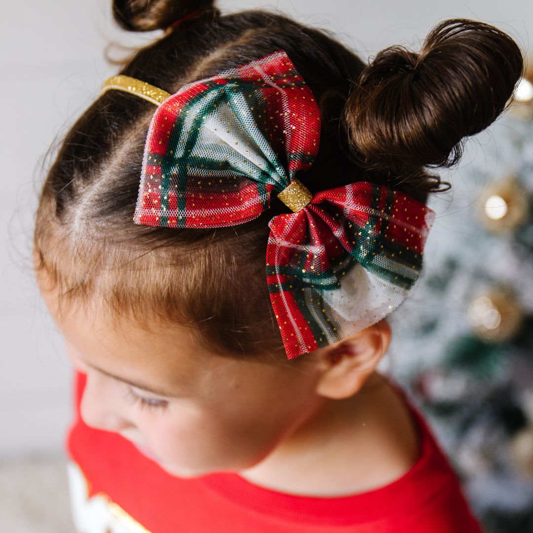 Christmas Plaid Tulle Headband