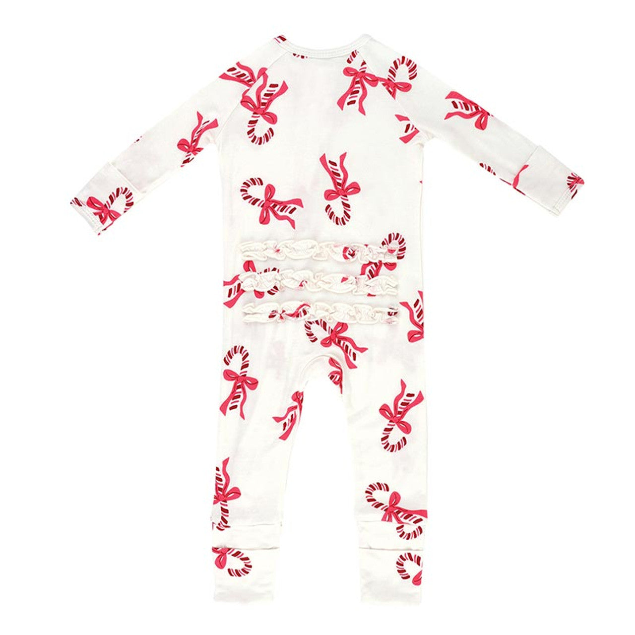 Candy Canes Cozy Romper- Ruffles