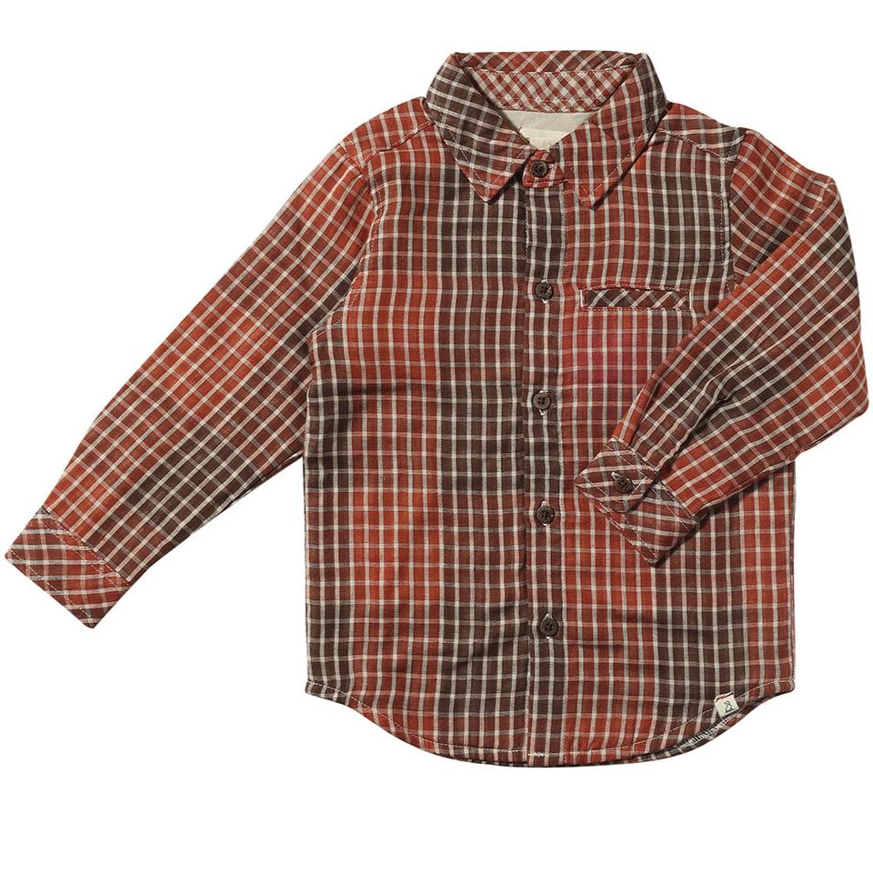 Rust Plaid Woven Shirt