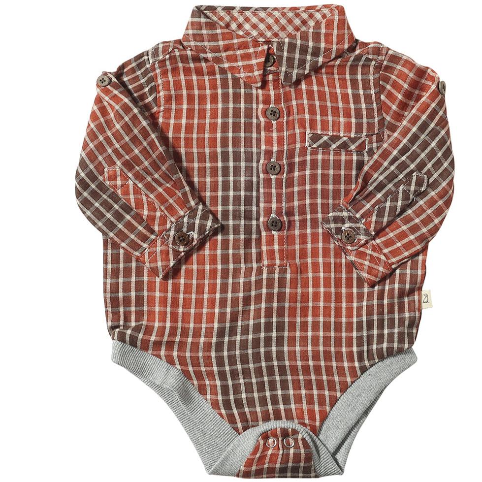 Rust Plaid Woven Shirt