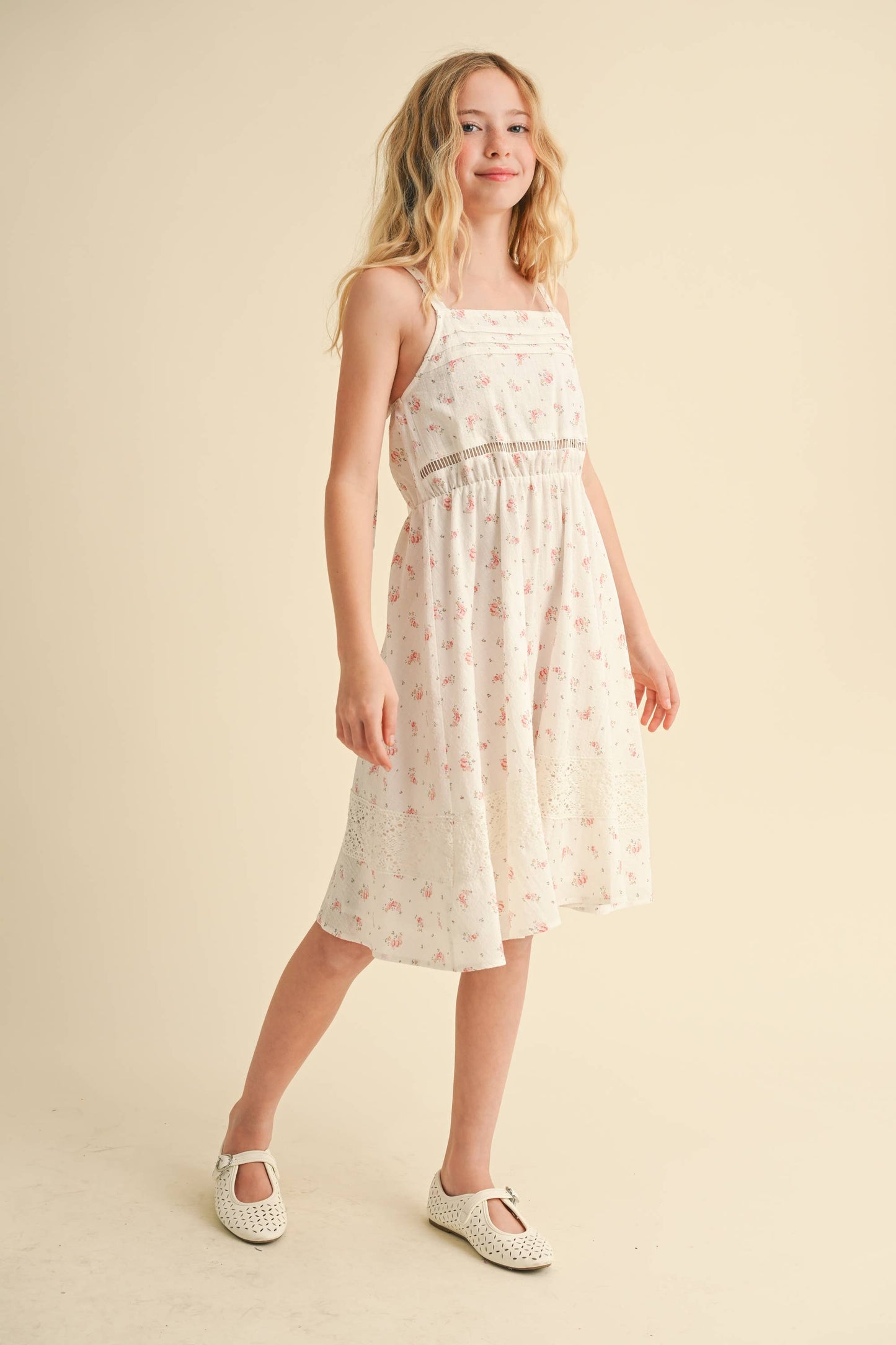 Pink Floral Lace Dress