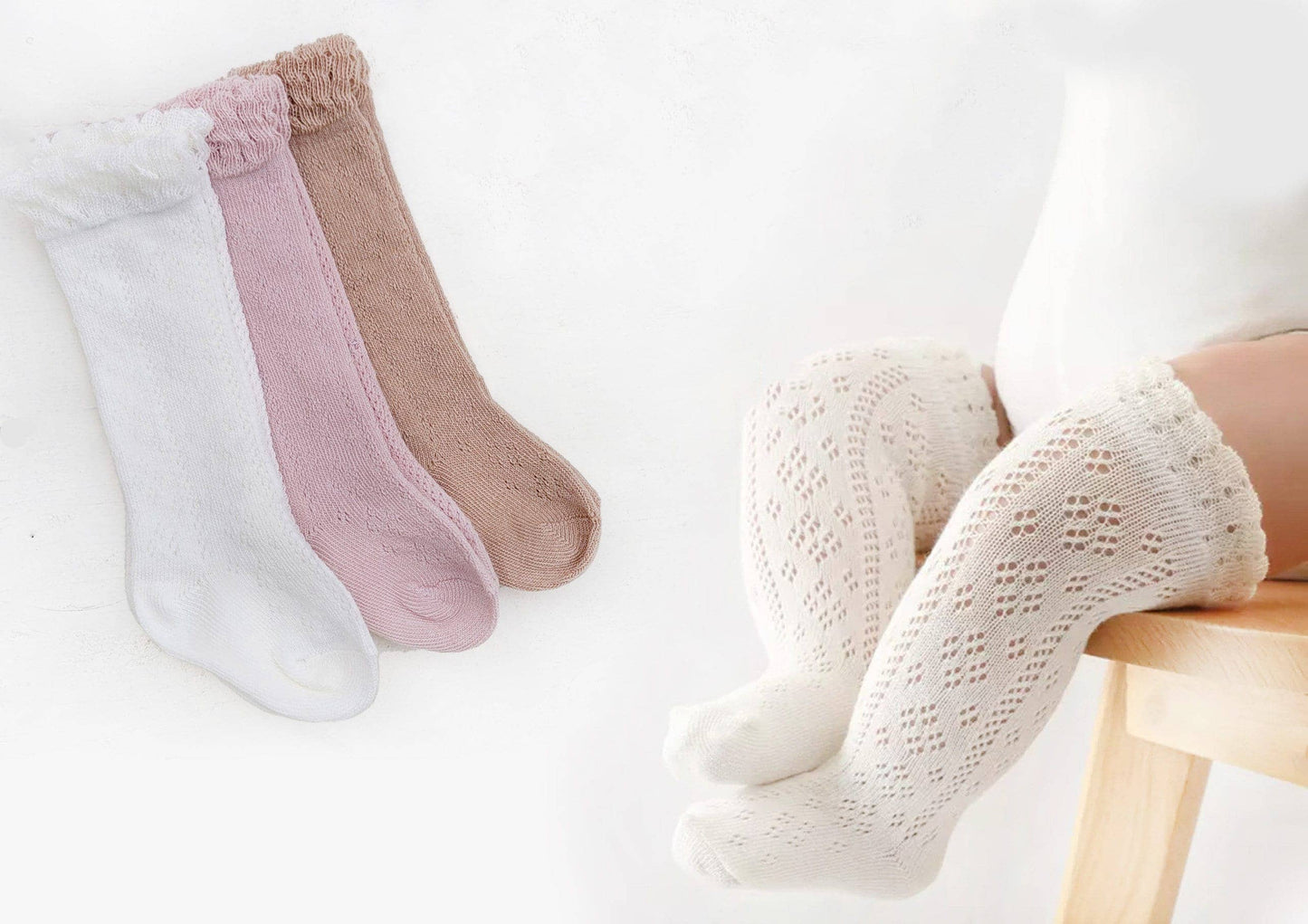 Bella Knit Lace Knee High Socks