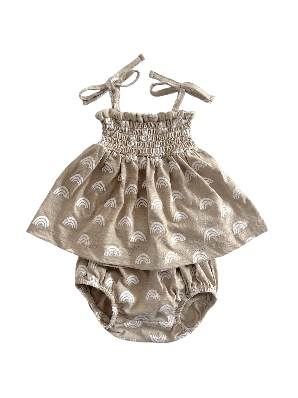 Rainbow Organic Smocked Set