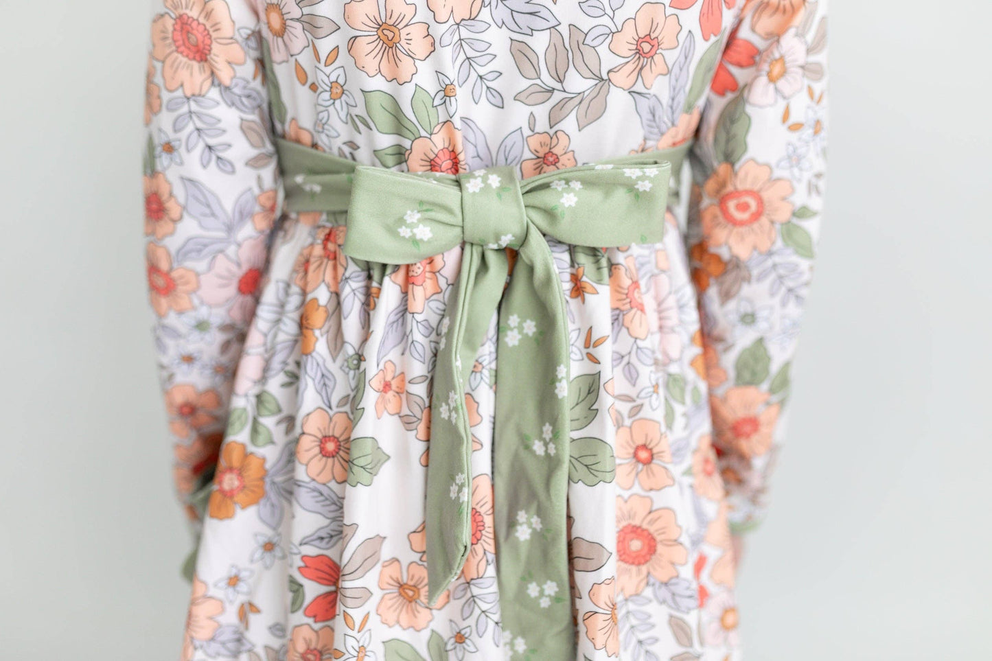 Sage Floral Dress With Pockets