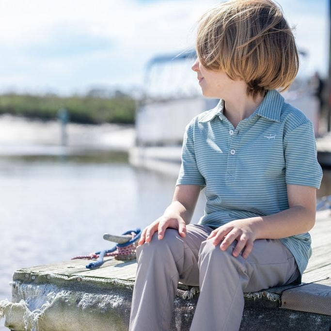 Banks Polo - Aqua/White