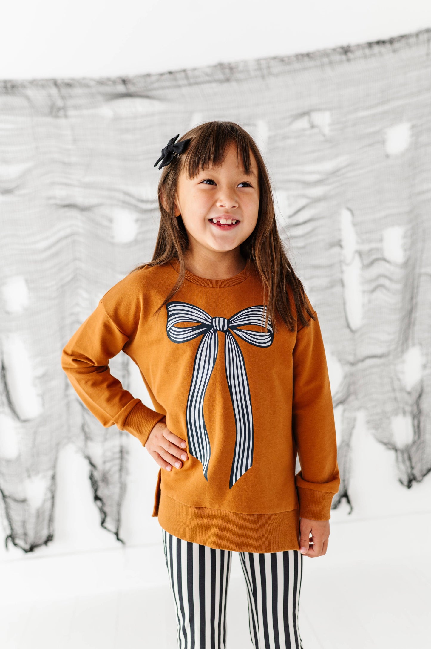 Striped Bow Sweatshirt