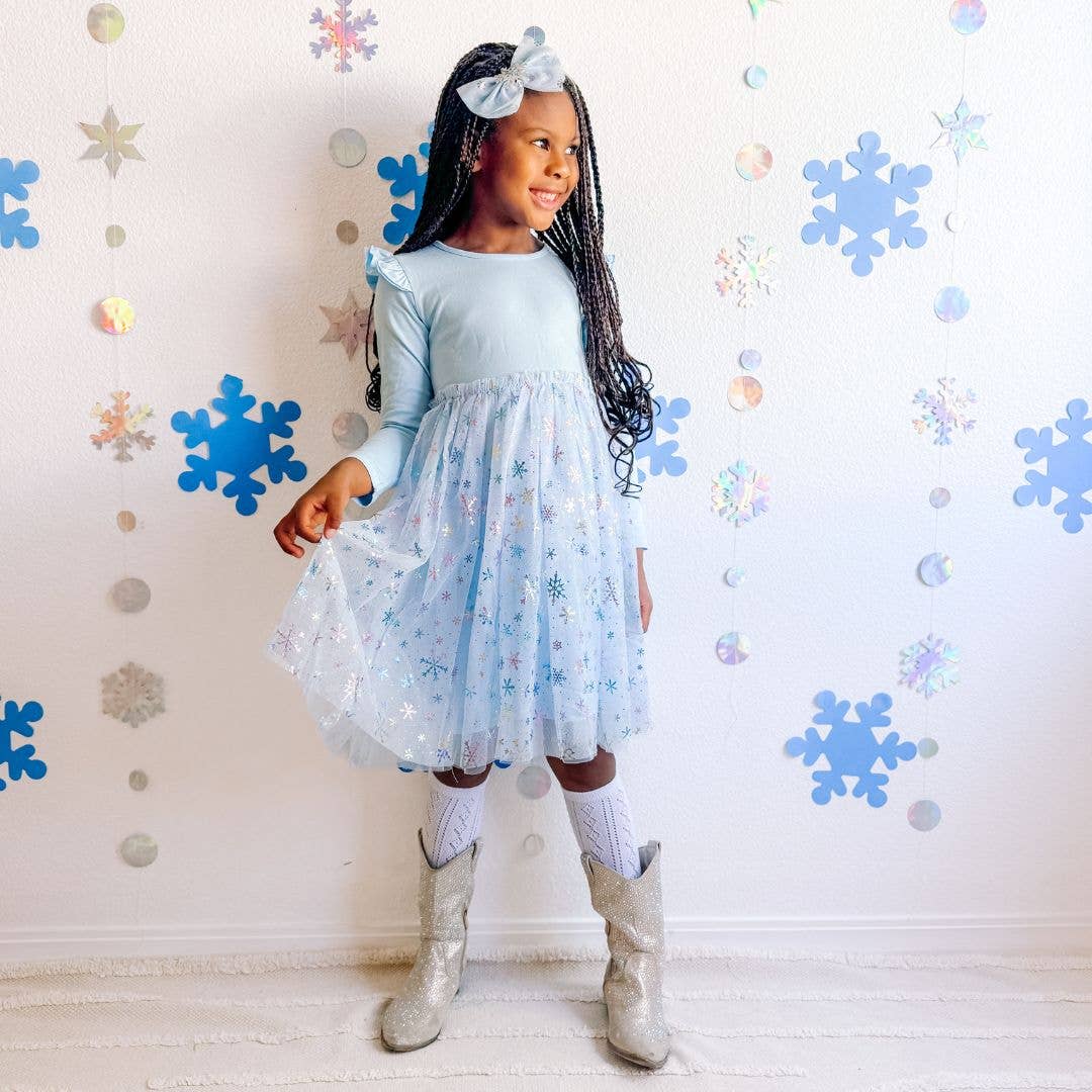 Snow Princess Sleeve Tutu Dress