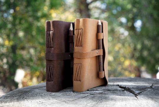 Leather Journal with Wooden Pencil