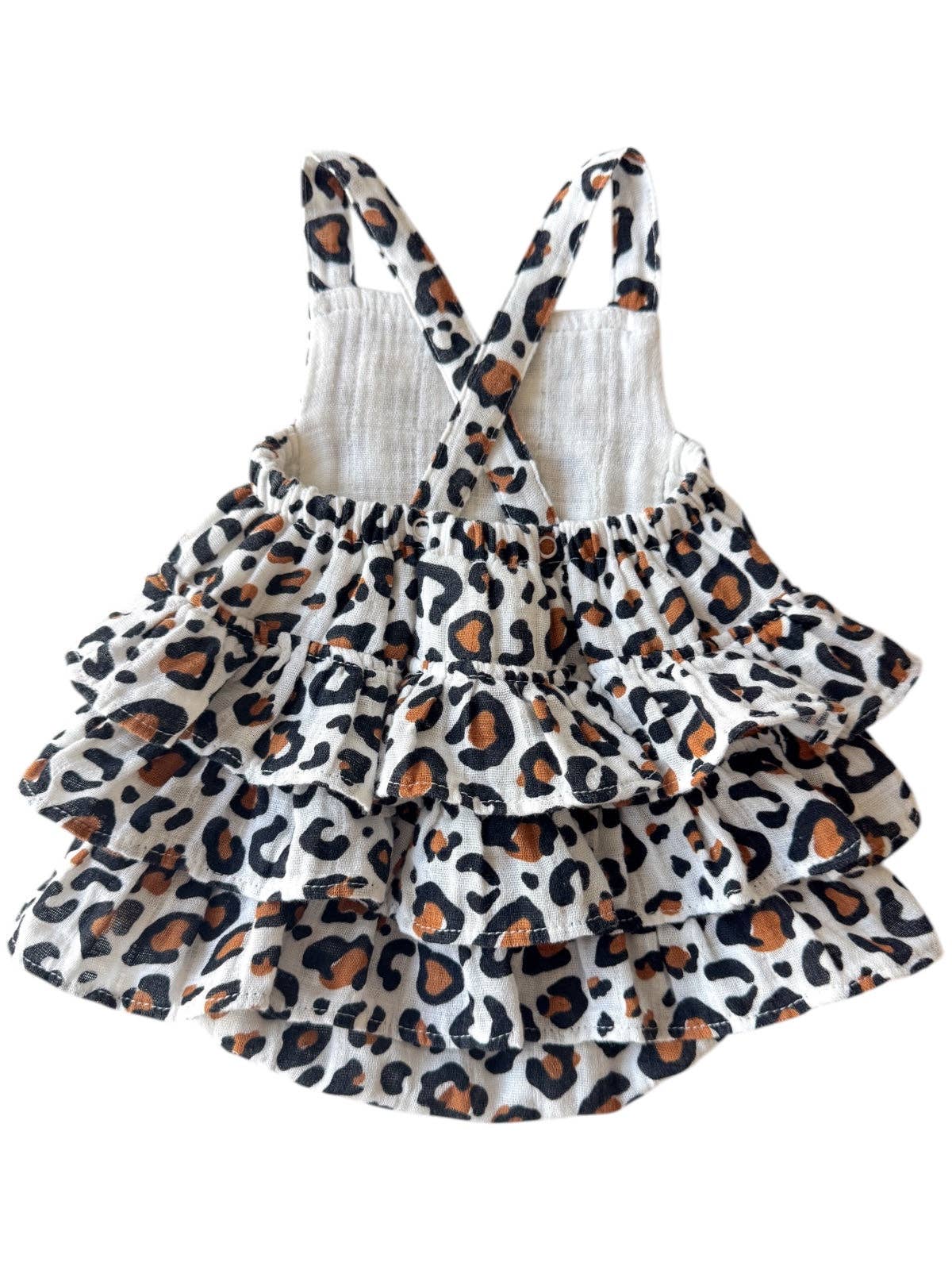 Leopard Muslin Ruffle Romper