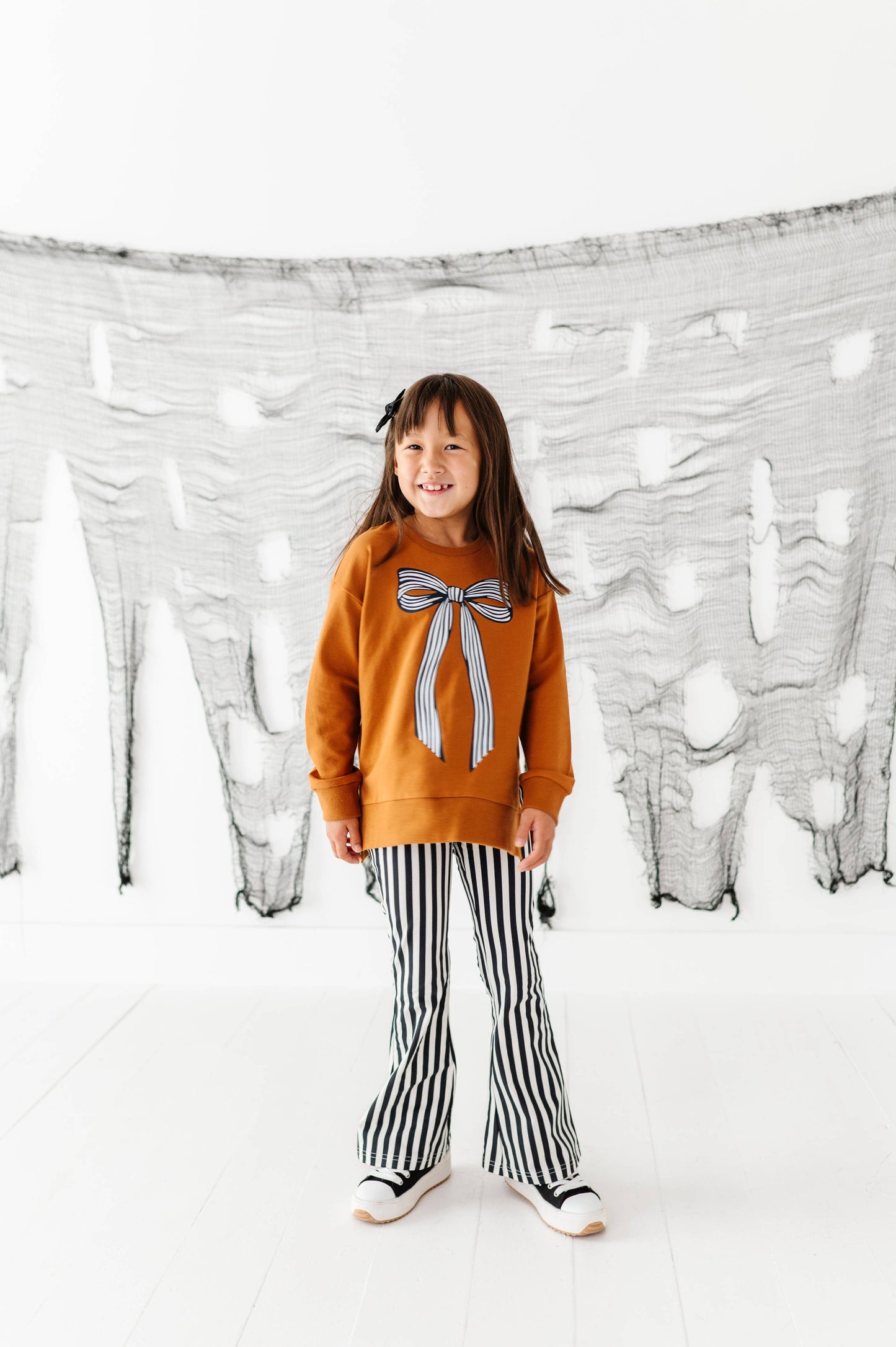 Striped Black & White Bell Bottoms