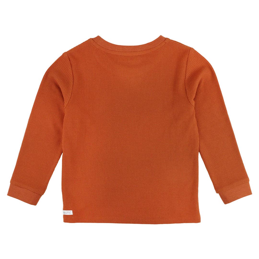 Rust Waffle Knit Long Sleeve