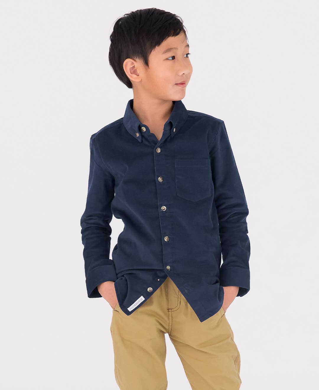 Corduroy Button Down Shirt - Navy