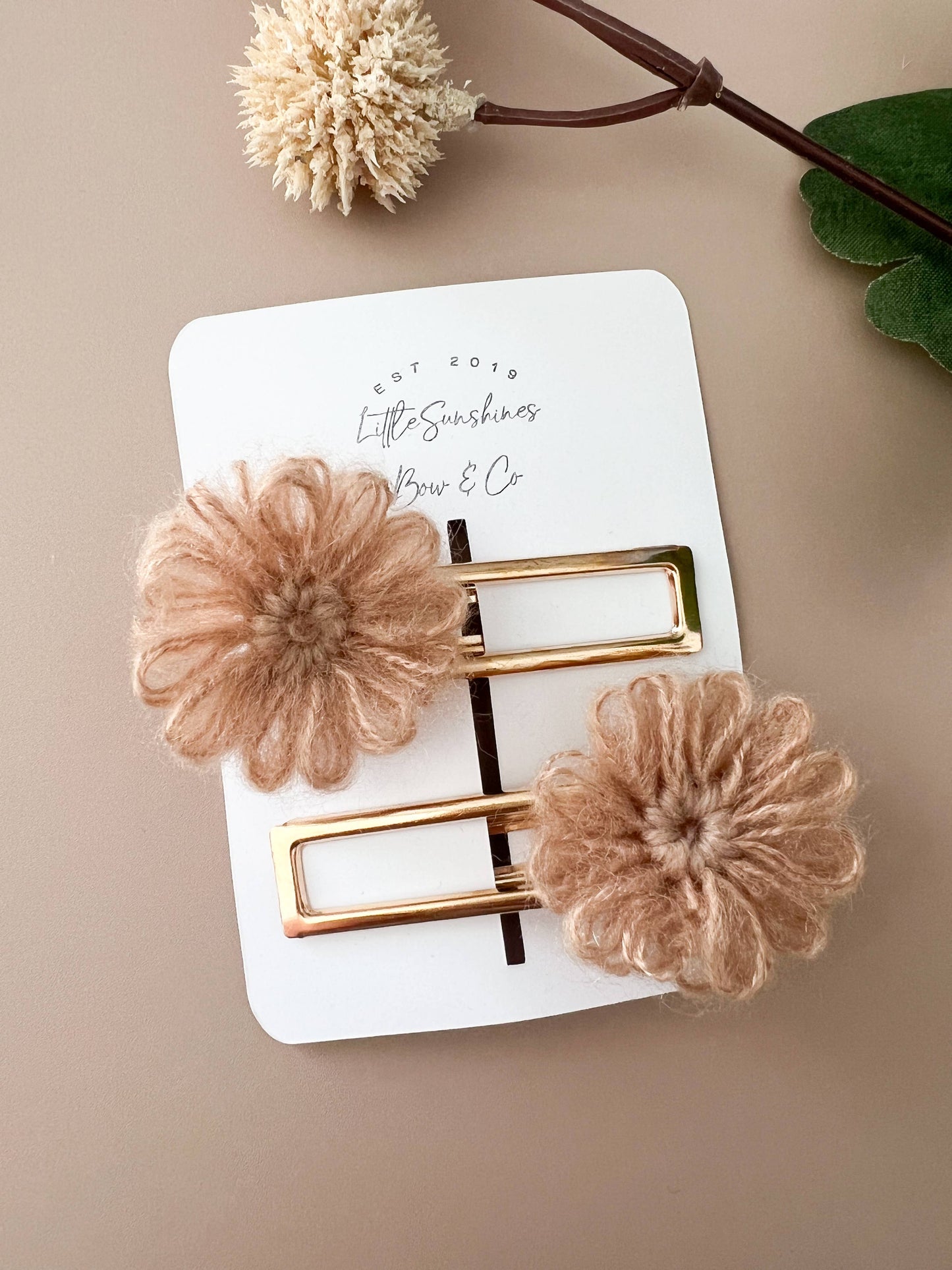 Flower Hair Clips- Set of 2