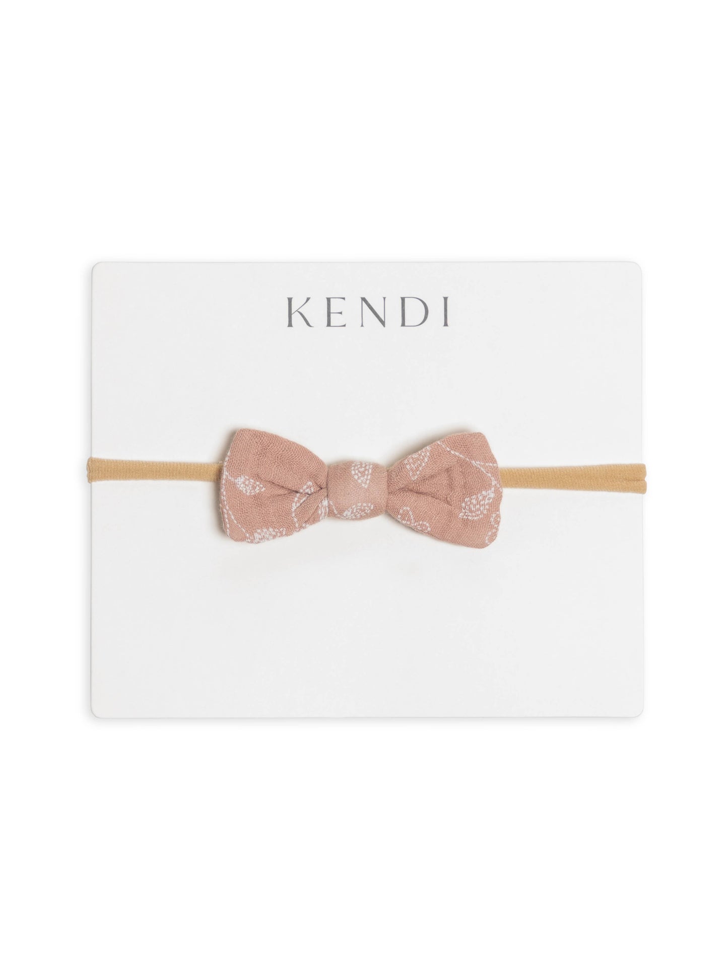 Organic Baby Muslin Dainty Bow - Candice Floral /Dusty Mauve
