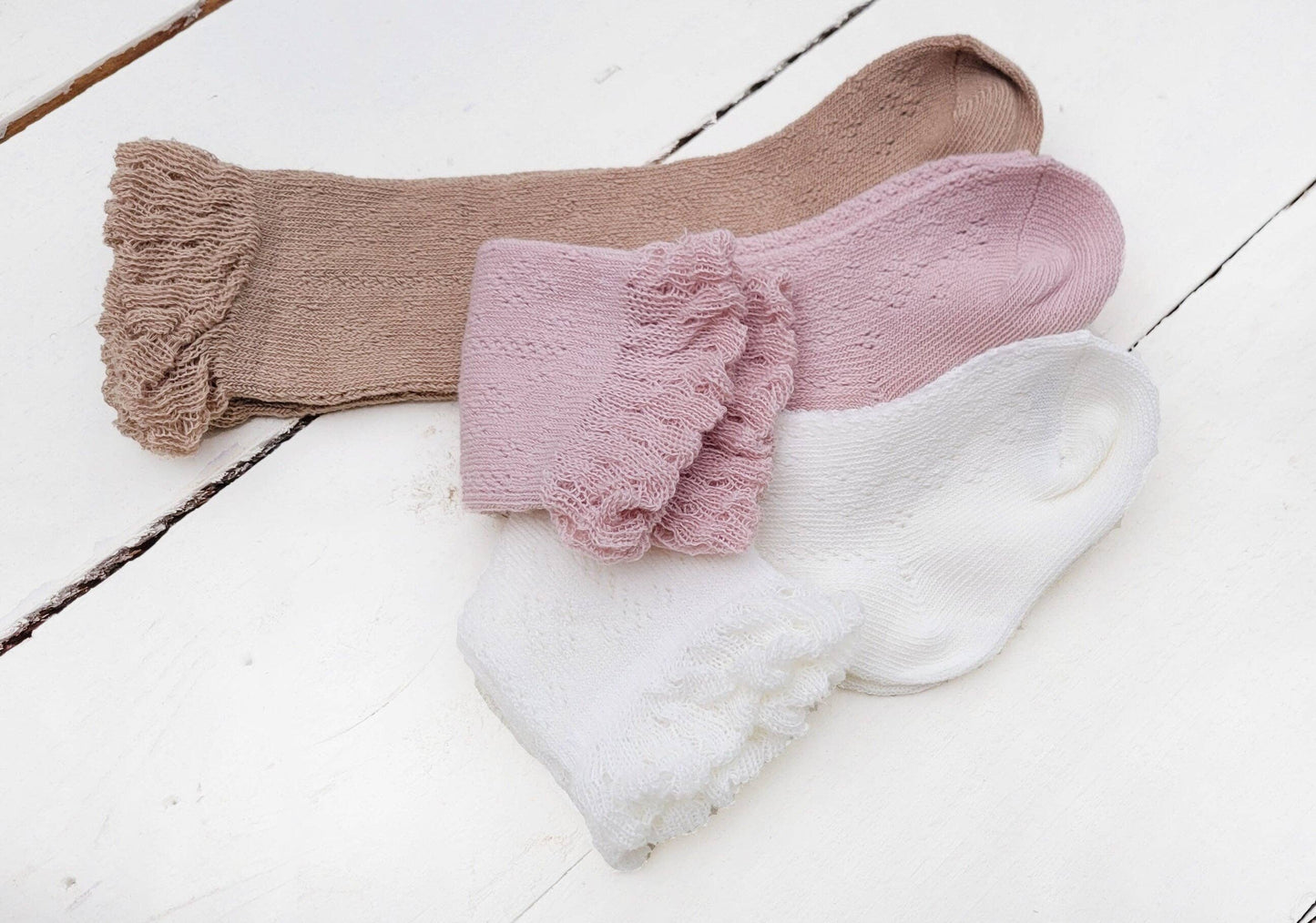Bella Knit Lace Knee High Socks