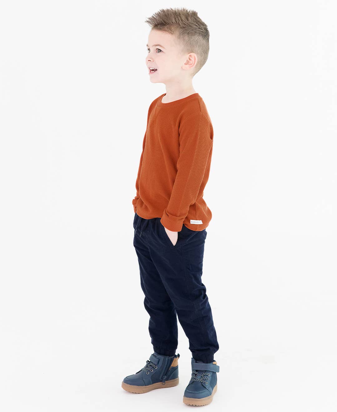 Rust Waffle Knit Long Sleeve