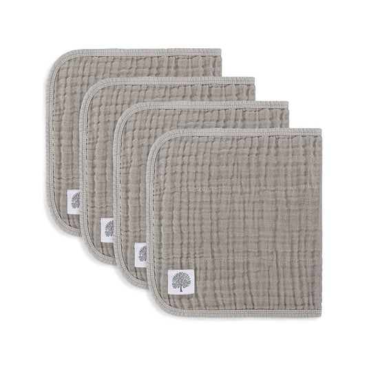 Gray Muslin Burp Cloths 4 Pack
