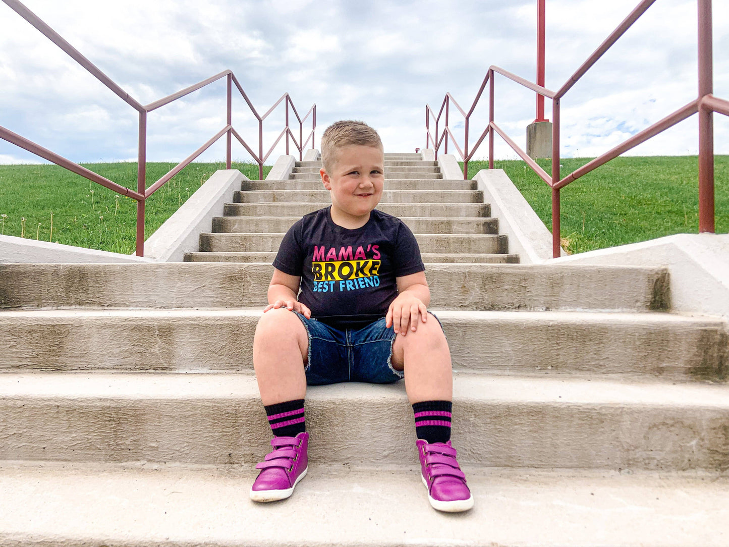 Retro Socks | Purple + Black