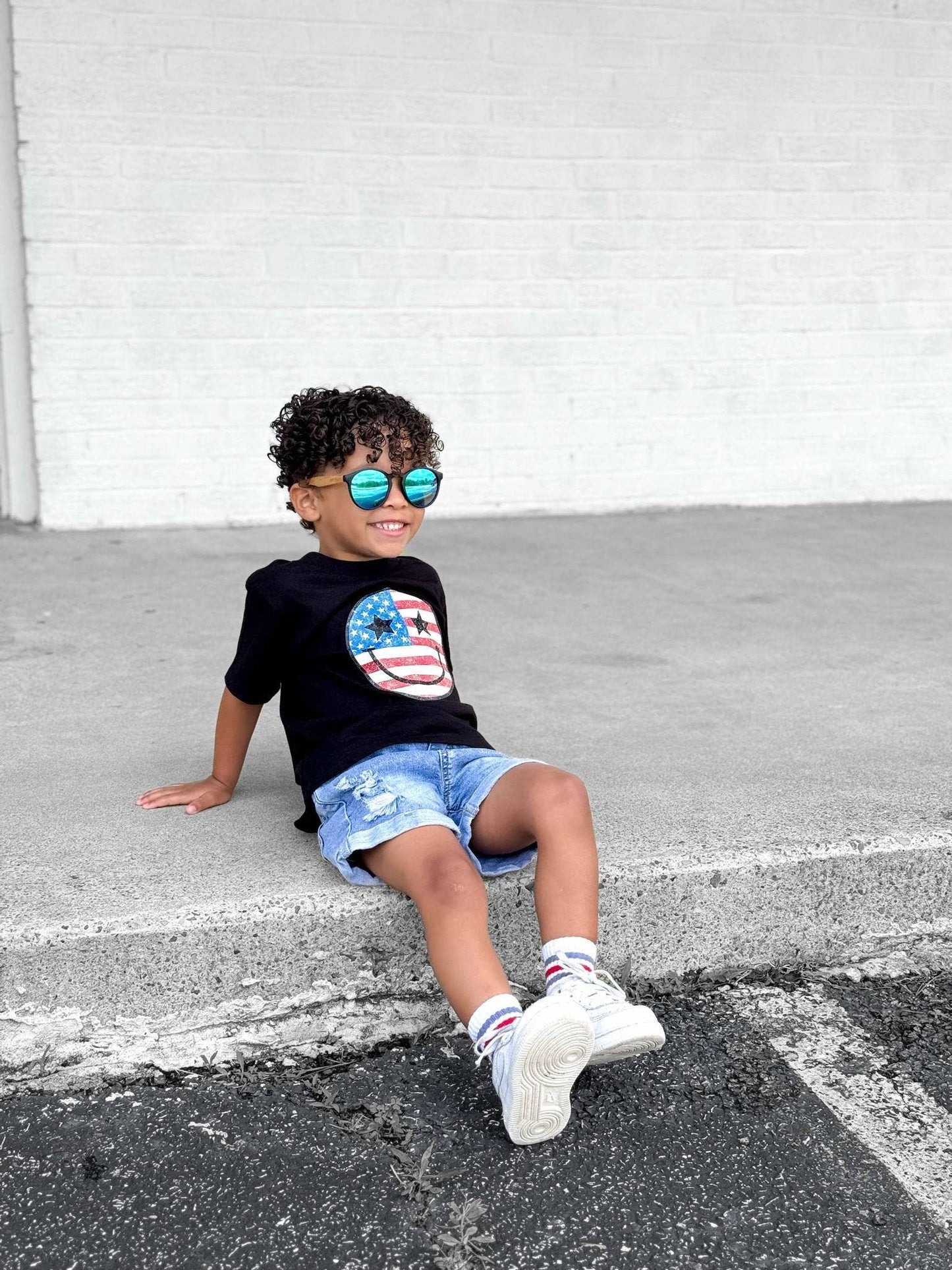 Boys Smiley Flag Tee