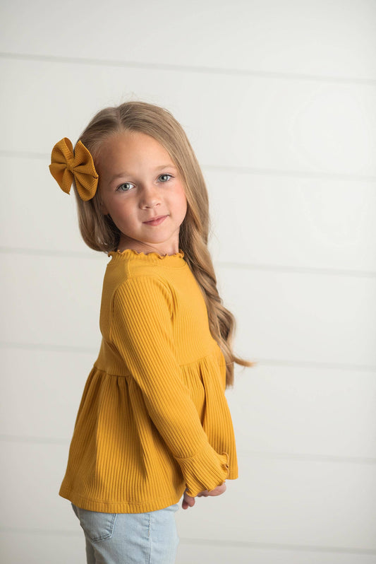 Mustard Ribbed Top