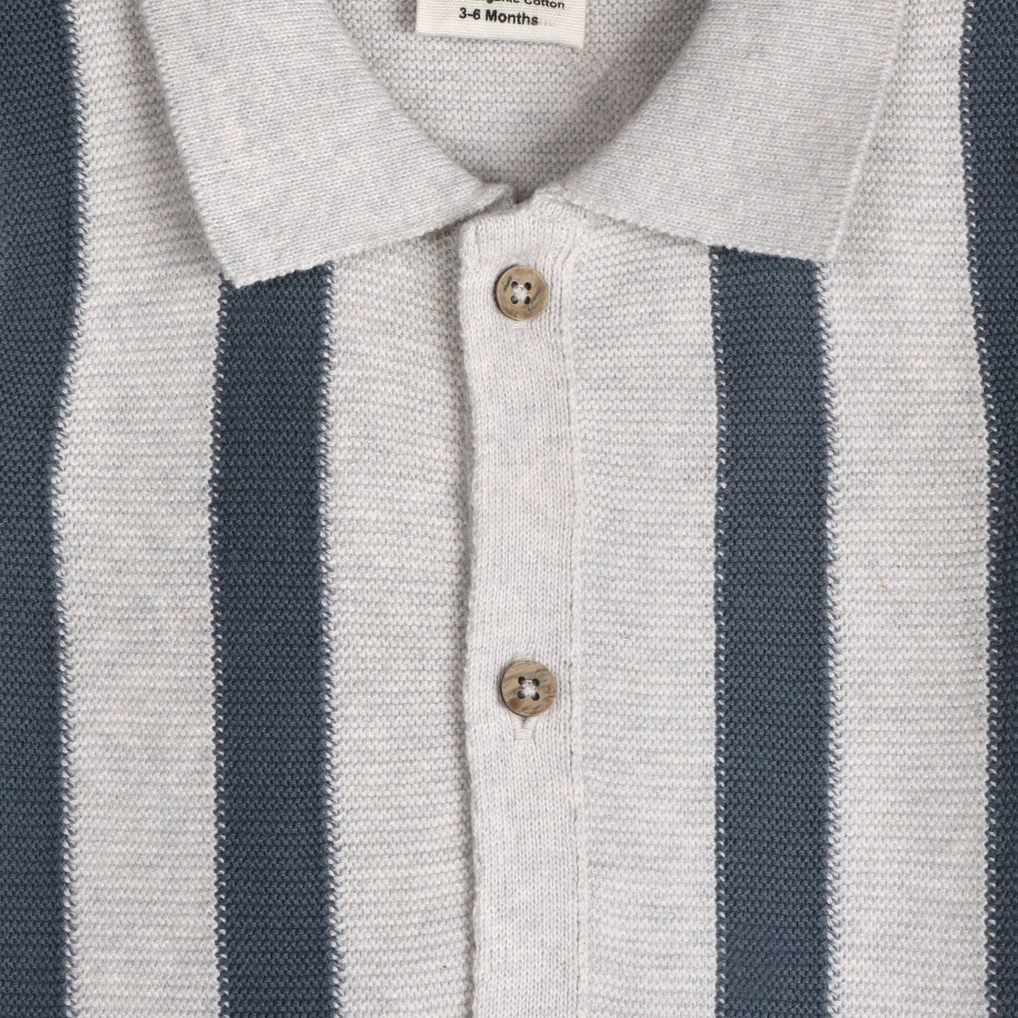 Tennis Collar & Stripe Knit Top & Shorts Set (Organic)
