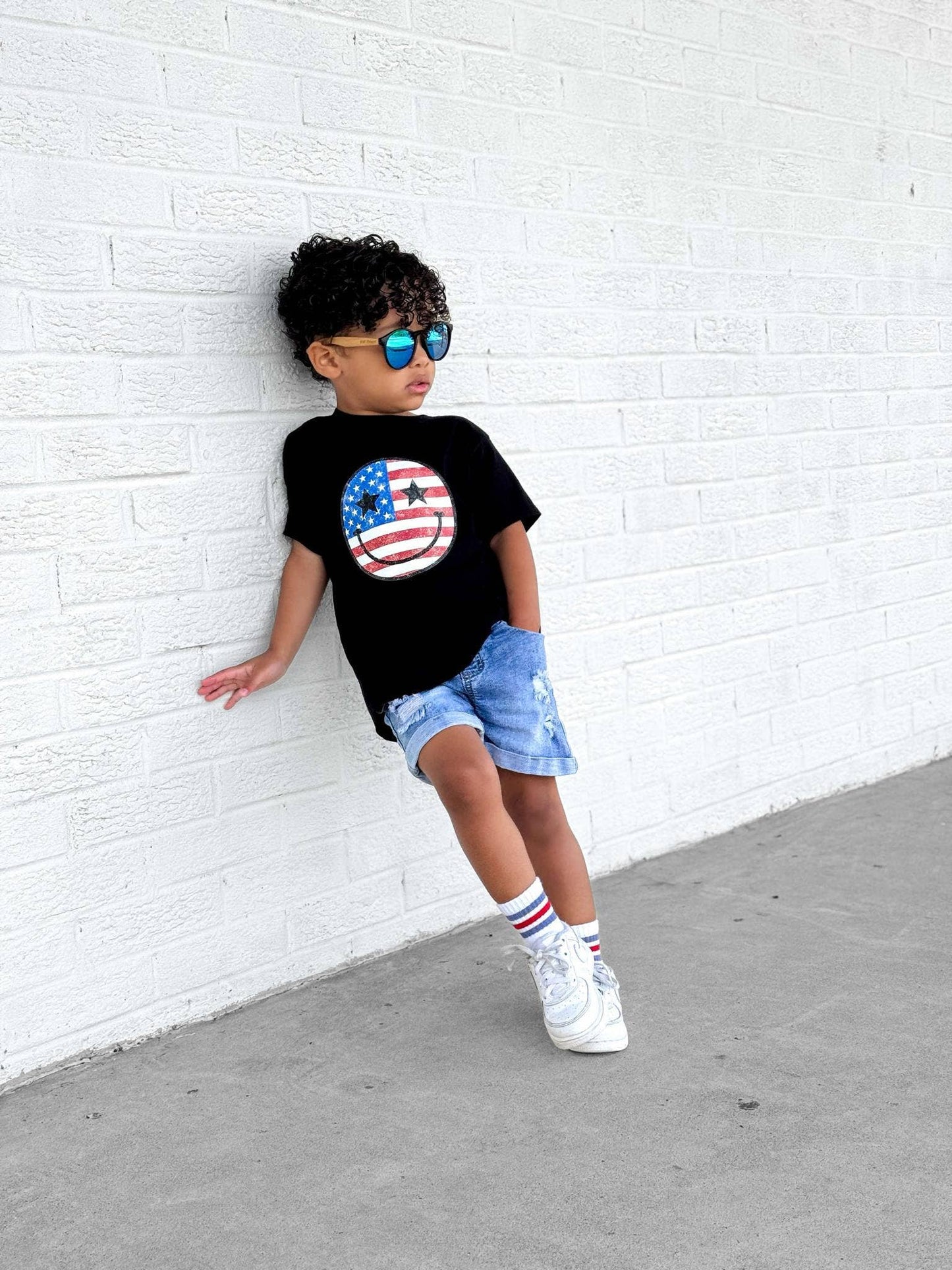 Boys Smiley Flag Tee