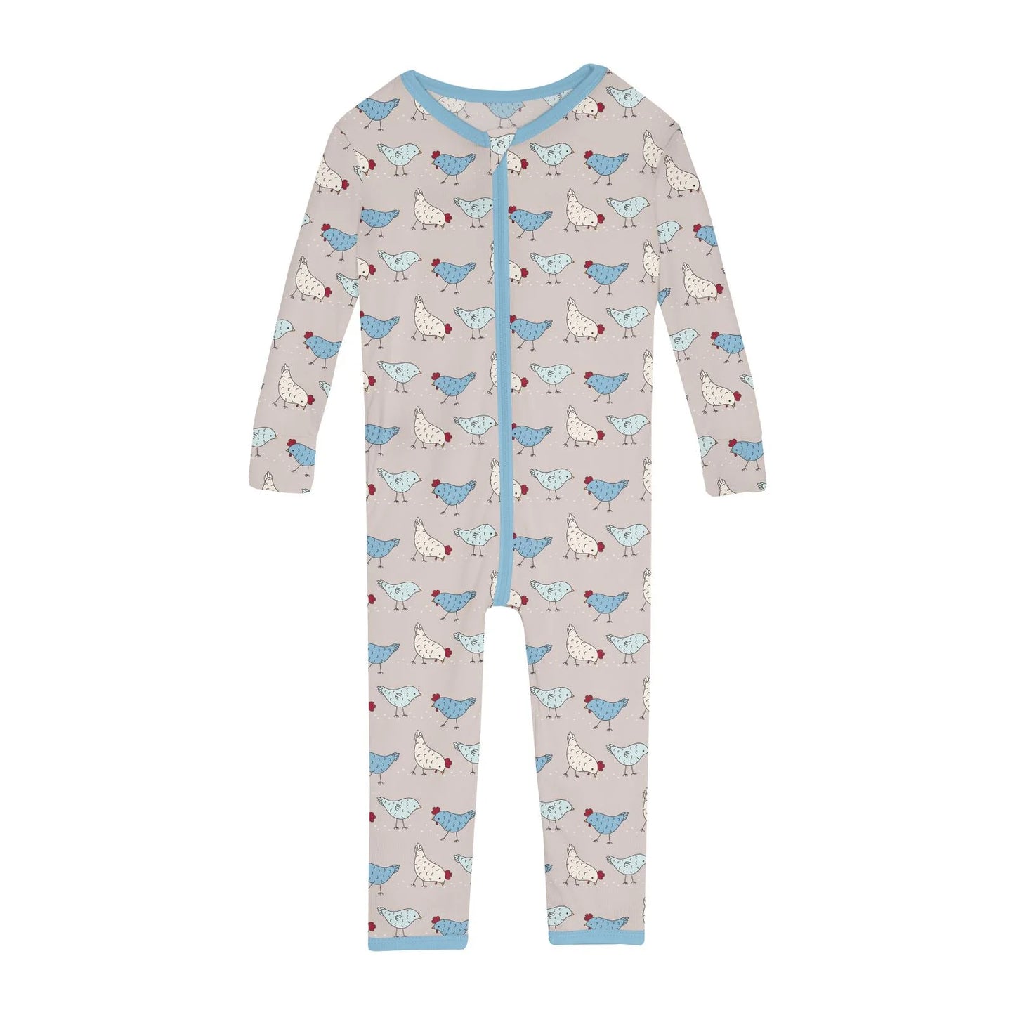Chickens Footie Sleeper w/Zipper in Latte