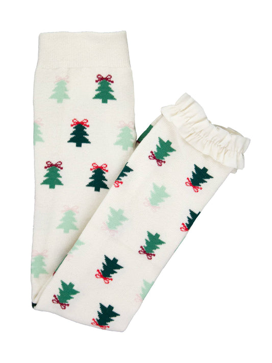 Christmas Tree Footless Ruffle Tights
