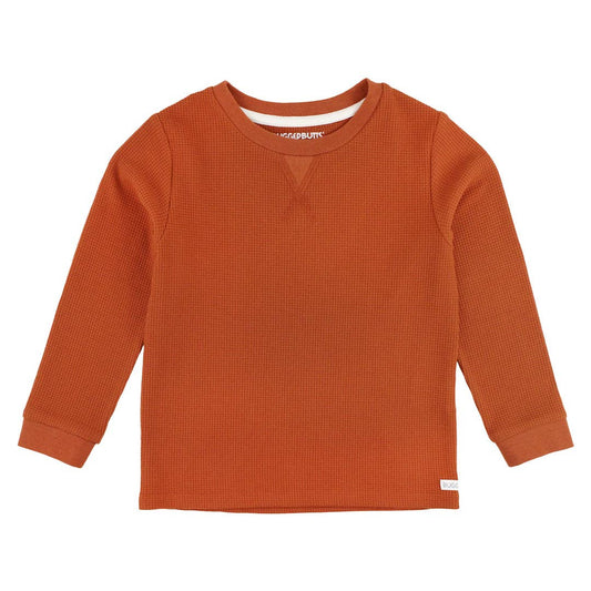 Rust Waffle Knit Long Sleeve