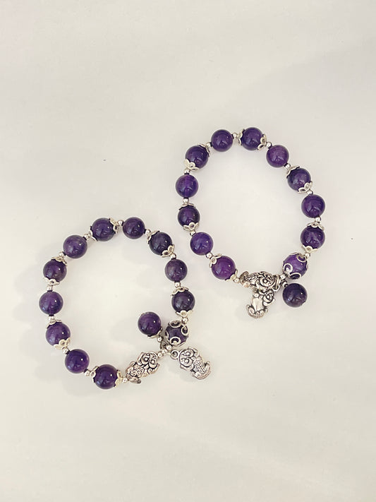 Amethyst Bracelet with Charm