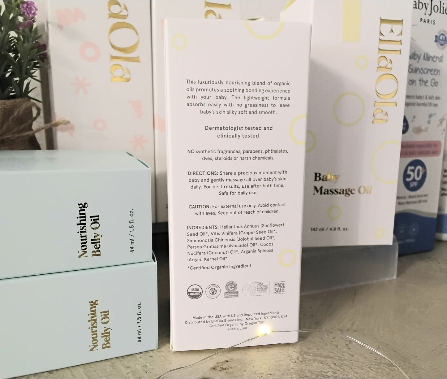 EllaOla 100% USDA Organic Baby Massage Oil