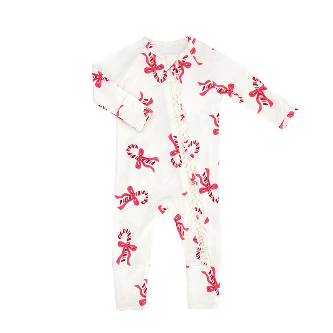 Candy Canes Cozy Romper- Ruffles