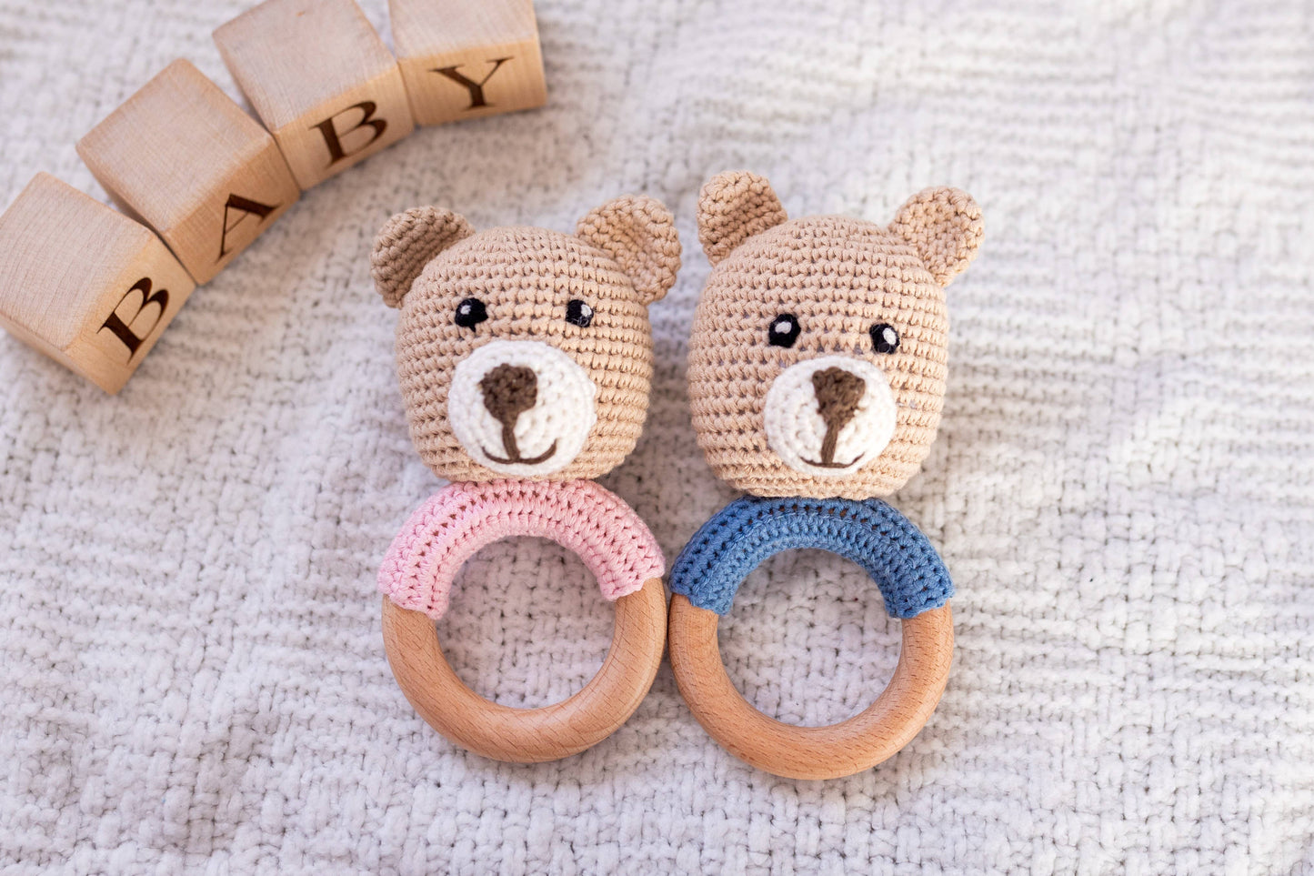 Hand Crochet Rattle Bears