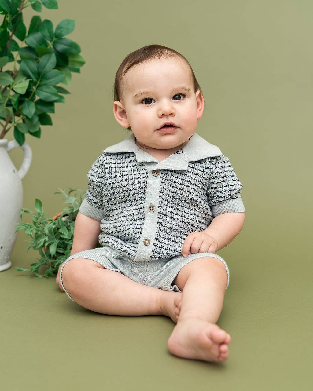 Miles Wave Textured Shirt & Shorts Set