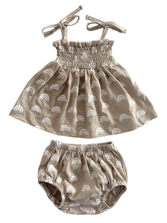 Rainbow Organic Smocked Set