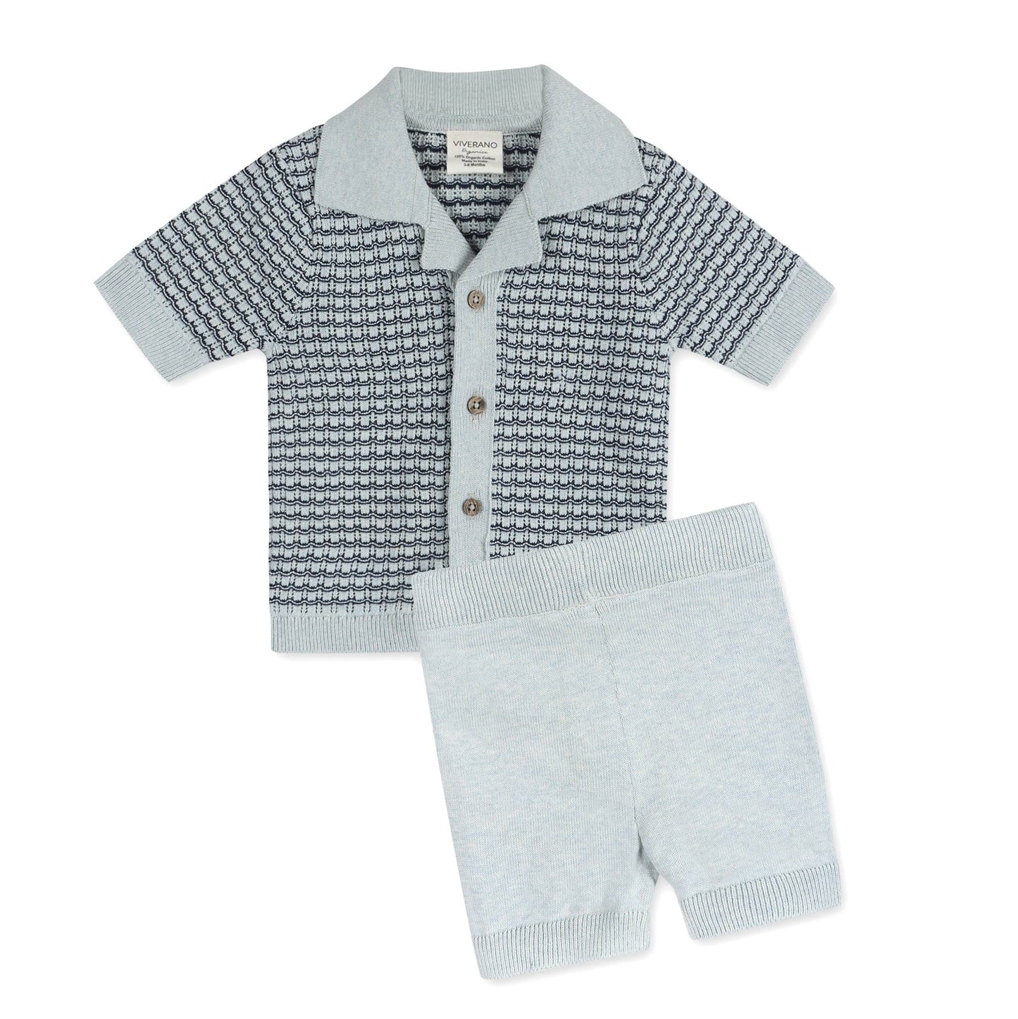 Miles Wave Textured Shirt & Shorts Set