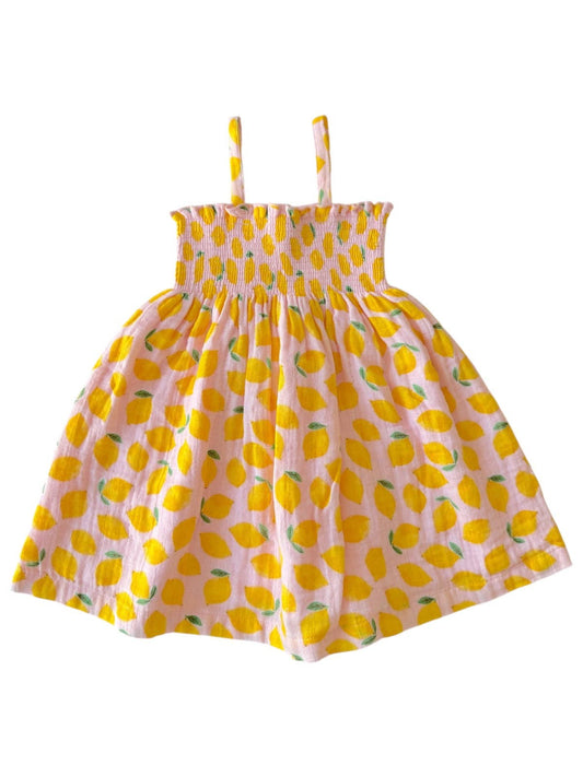 Lemon Sorbet / Muslin Smocked Tube Dress