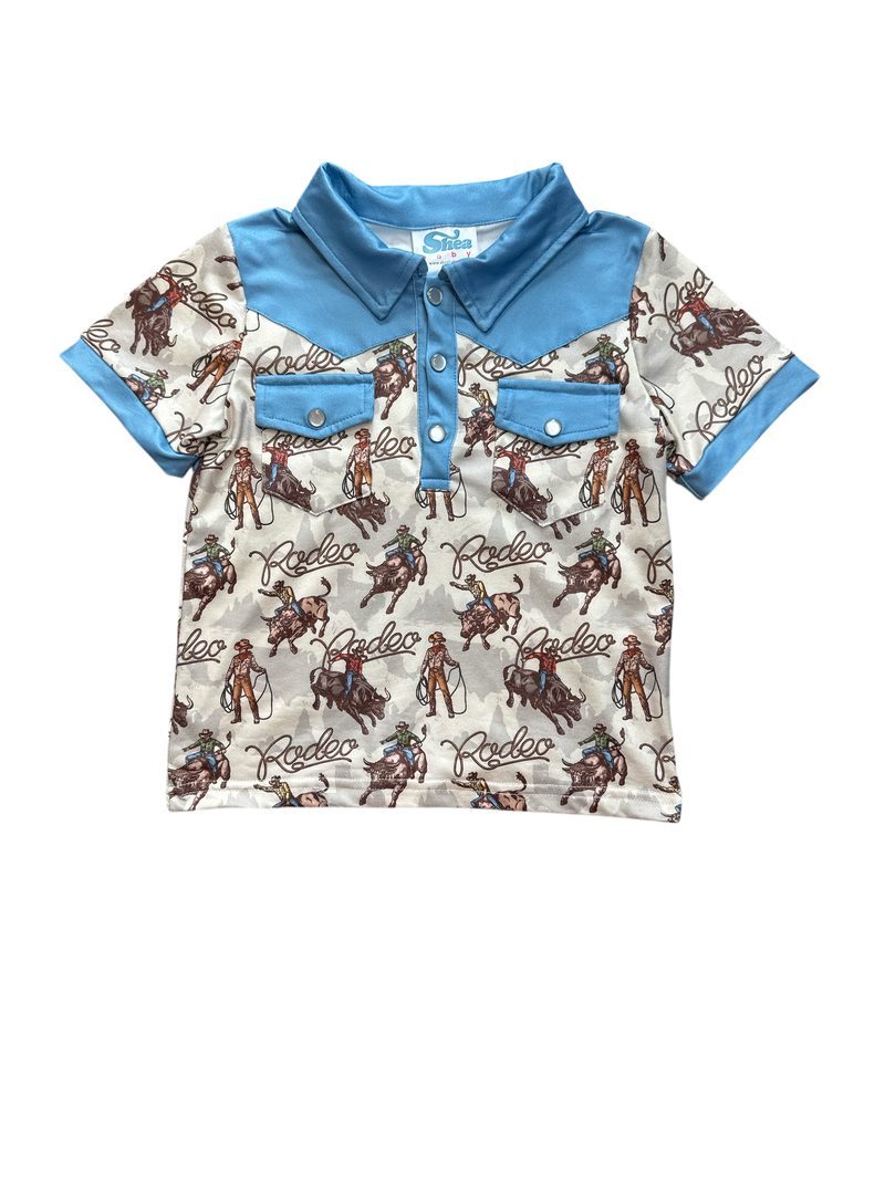 Rodeo Bull Rider Pearl Snap Tee