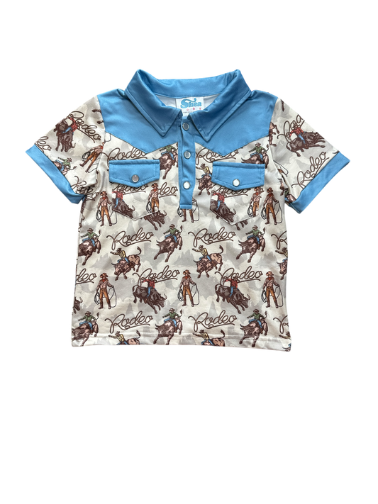 Rodeo Bull Rider Pearl Snap Tee