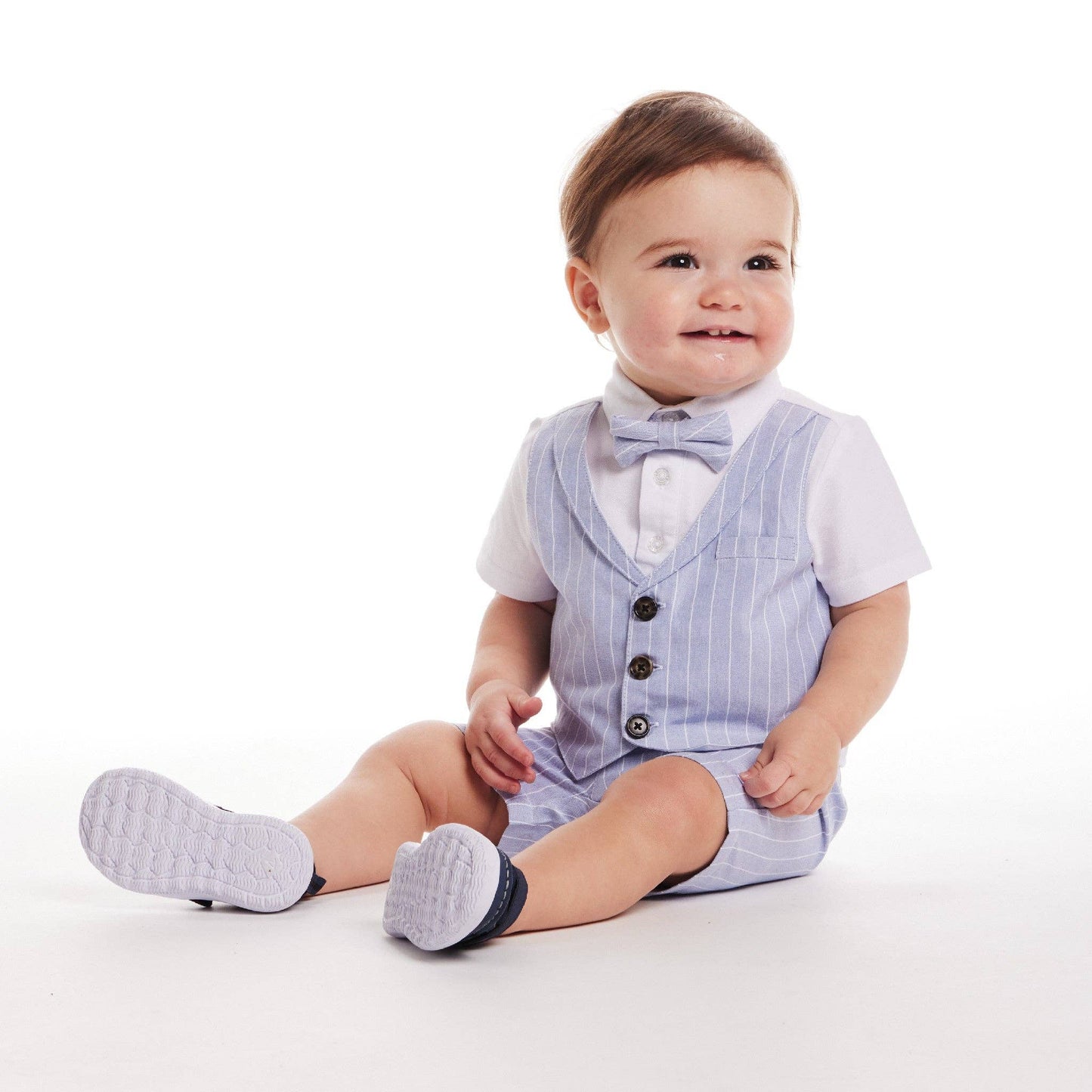 Pinstripe Vest & Short Set | Chambray