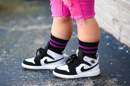 Retro Socks | Purple + Black