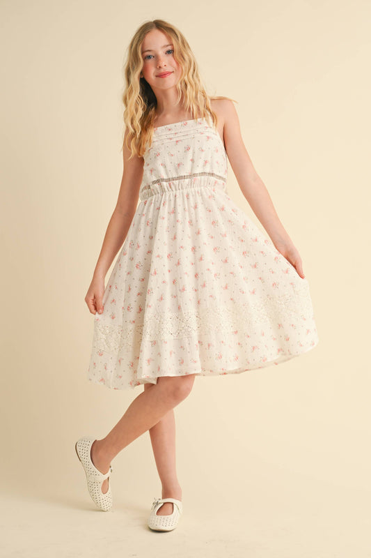 Pink Floral Lace Dress