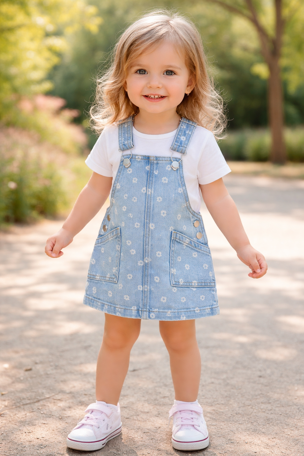 Daisy Print Denim Skirtall