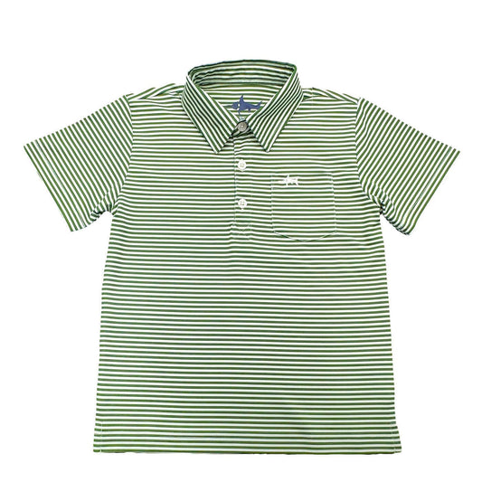 Performance Polo Green Stripe 