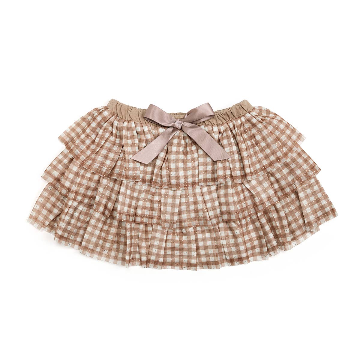 Gingham Printed Tulle Tiered Tutu