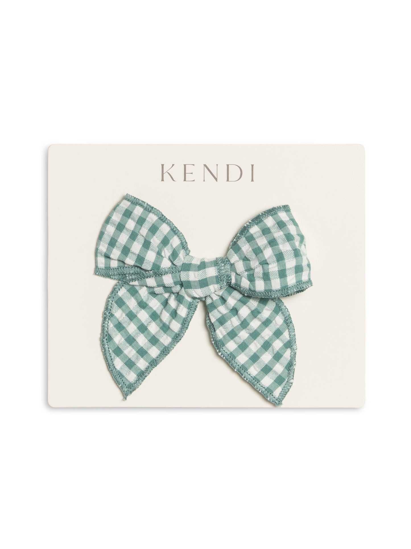 Seersucker Bow Clip - Laguna Gingham