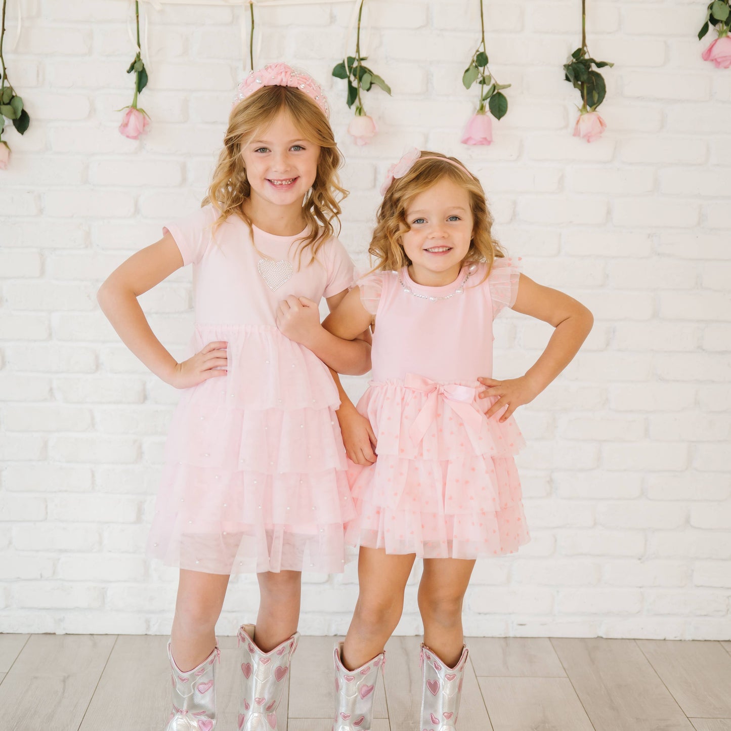 Flocked Heart Tiered Tutu Dress