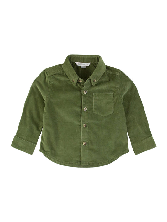 Corduroy Button Down Shirt - Dusty Olive